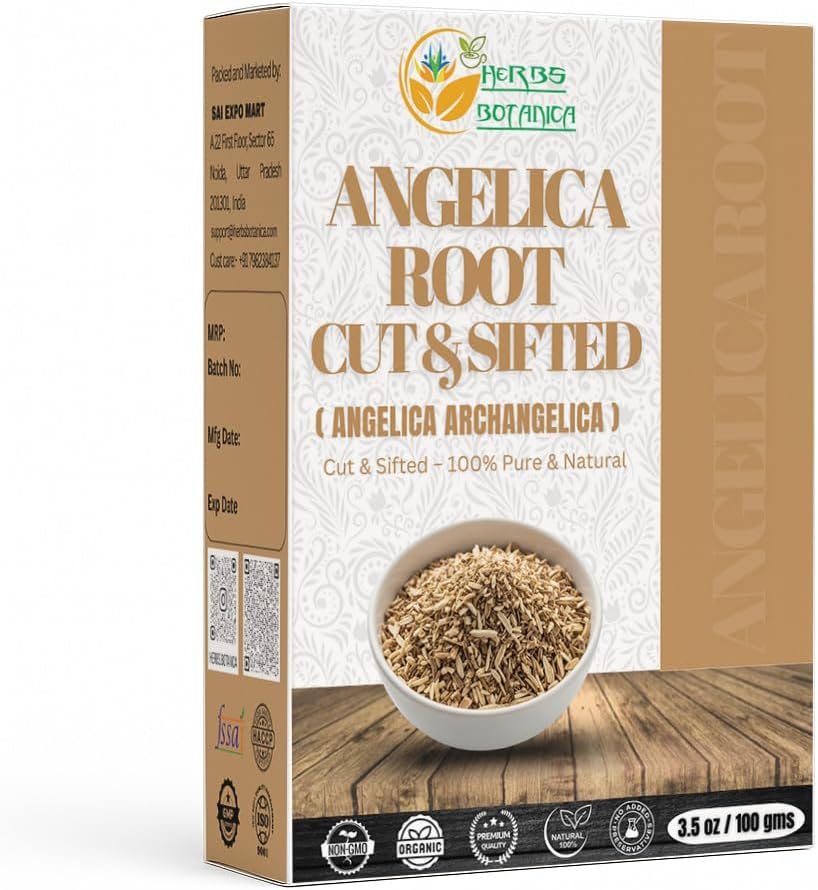 Herbs Botanica Angelica Root Loose Cut and Sifted Angel of Herbs Angelica Archangelica Angelica Herb for Herbal Tea, Baking Add to Tea Blends 3.5 oz