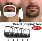 Beard Styler Goatee Beard Grooming Tool Men's Facial Hair Styling Template - 5pcs/Set (black)