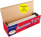 Foilman Thick & Heavy Duty Aluminum Foil Roll with Sturdy Corrugated Cutter Box, Food Safe Cling Wrap for Cooking, Baking, Roasting, Grilling, Freezer Storage - Durable Kitchen Use - 12 in x 300 sq ft