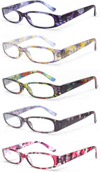 Kerecsen Reading Glasses 5 Pairs Ladies Fashion Spring Hinge Readers for Women