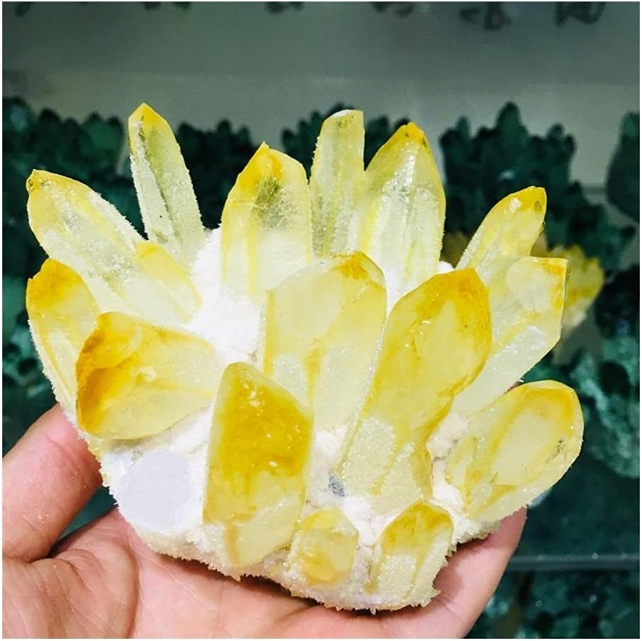 Health & Household Natural Beatiful Yellow Tibetan Quartz Crystal Cluster Specimen