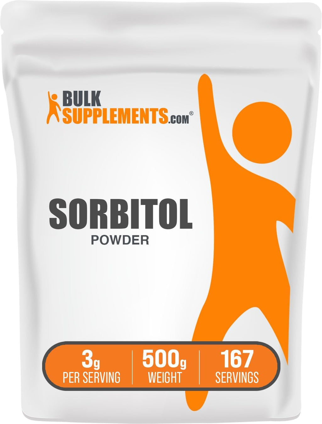 BulkSupplements.com Sorbitol Powder - Sugar Substitute, Low Calorie Sweetener - Food Grade & Gluten Free, 3g per Serving, 500g (1.1 lbs) (Pack of 1)