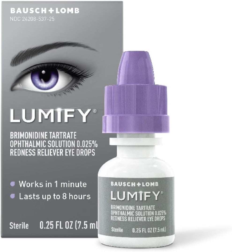 LUMIFY Eye Drops for Red Eyes, Redness Reliever for Brighter Looking Eyes, Works in 1 Minute & Lasts Up to 8 Hours, Eye Drops, 0.25 Fl Oz (7.5mL)