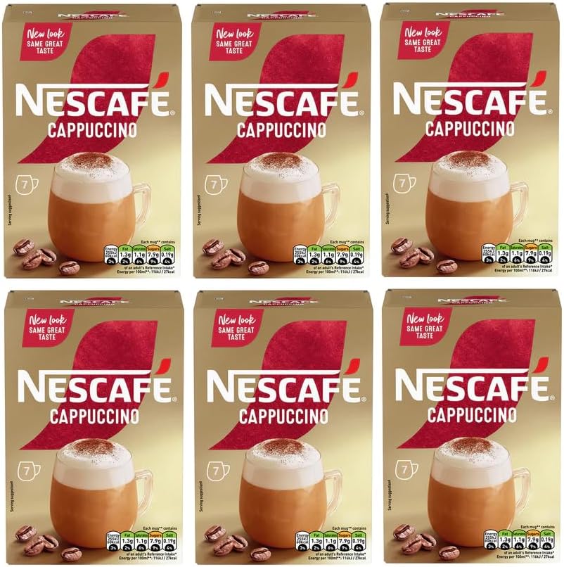 NESCAFÉ Cappuccino Instant Coffee Sachets x7 (Pack of 6, Total 42 Sachets)
