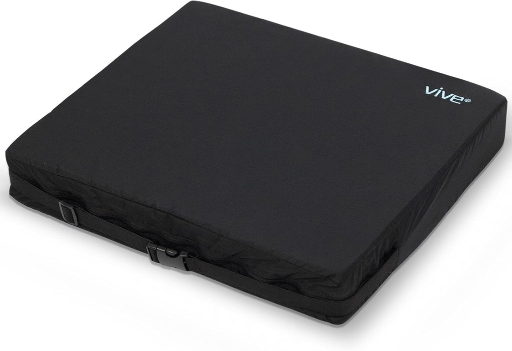 Vive Wheelchair Cushion - Wheel Chair Cushions for Senior, Pressure Relief - Wheelchair Pad, Wheelchair Seat Cushion, Foam for Office Chairs, Car, Lightweight, Portable, Easy to Clean (2")