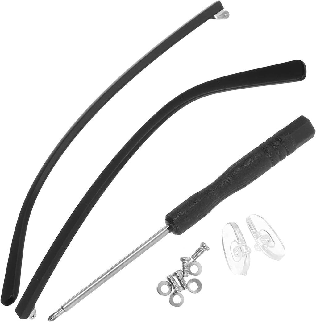 FRCOLOR Glasses Replacement Arms Universal Fit Nonslip Eyeglass Temple Legs Lightweight Tr90 Material Eyewear Repair Kit with Screws and Screwdriver