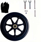2Pcs 8 Inch Black Wheels for Walker - Universal Hard Rubber Walker Wheels Replacement, Fit Drive Rollator & Wheelchair Wheel, All-Floor Safe Rolling, Essential Walker Accessories