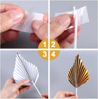 20 Pcs Gold Balls Cake Toppers, 8 Pcs Gold Palm Leaves Cake Decorations, Foam Balls Paper Palm Leaf Cake Toppers Insert Decorations for Birthday Baby Shower Wedding Party Decorations
