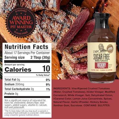 G Hughes Sugar Free, BBQ Sauces & Ketchup Bundle - Original Sugar Free BBQ Sauce - 18 Oz, Hickory BBQ Suace - 18 Oz, Sugar Free Ketchup - 13 Oz - Ketchup, Low Calorie Barbecue Sauce (3 Pack)
