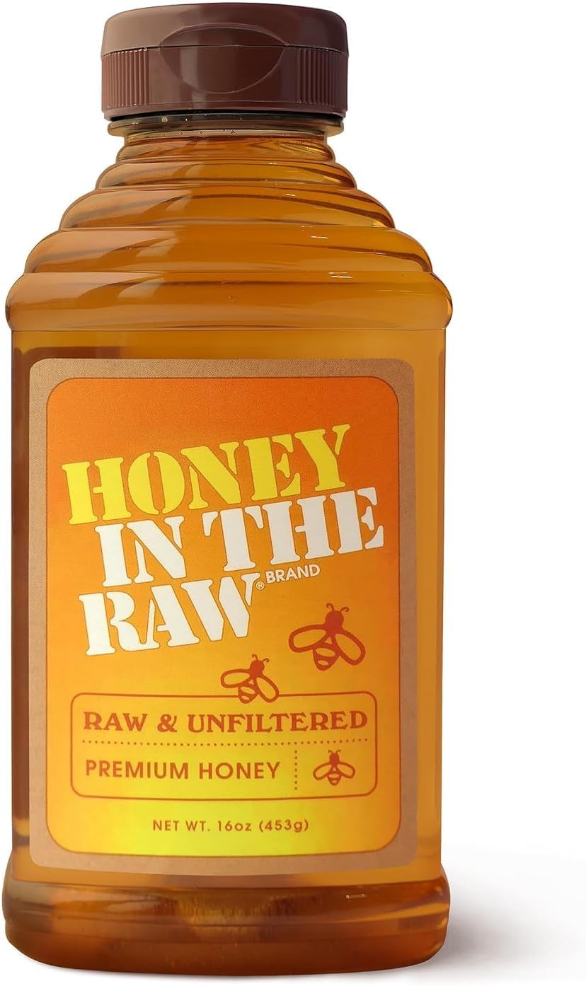 Honey In The Raw, 16 oz Squeeze Bottle, Pure Raw Honey, Unfiltered, No Additives, Gluten and BPA Free, for Coffee, Tea, Yogurt, Baking and More