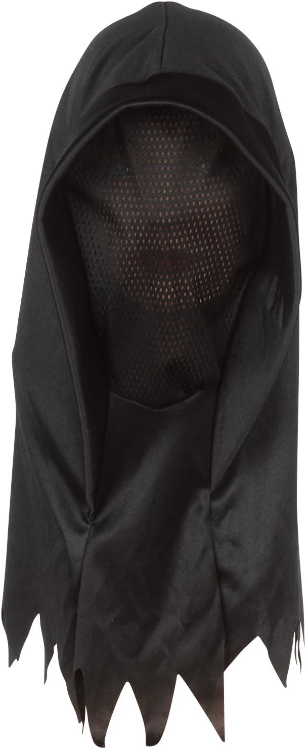 Star Power Ghoul Hood Halloween Costume Polyester Full Over Head Mask, Black, One-Size