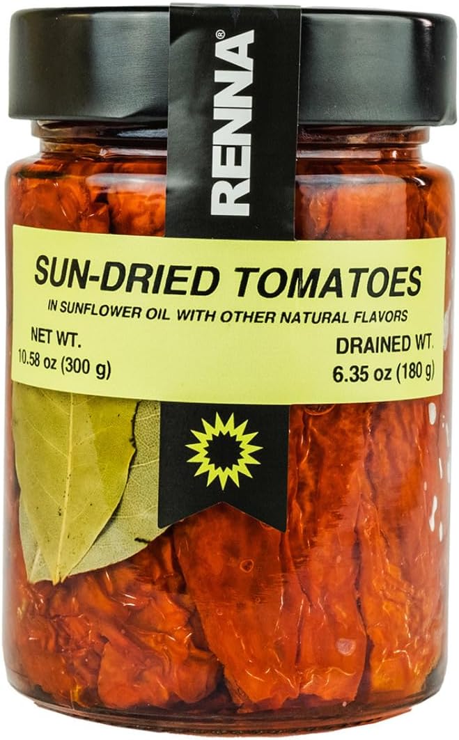 Renna Premium Italian Sun-Dried Tomatoes in Oil (10.58 oz), Authentic Culinary Excellence from Italy, Experience the Rich Flavors of the Mediterranean with Renna