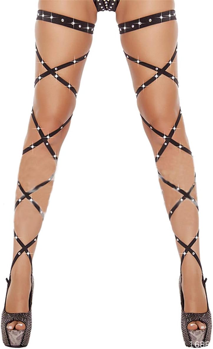 AIBEARTY Women Shiny Rhinestone Leg Wraps for Raves, Dancing, Music Festival