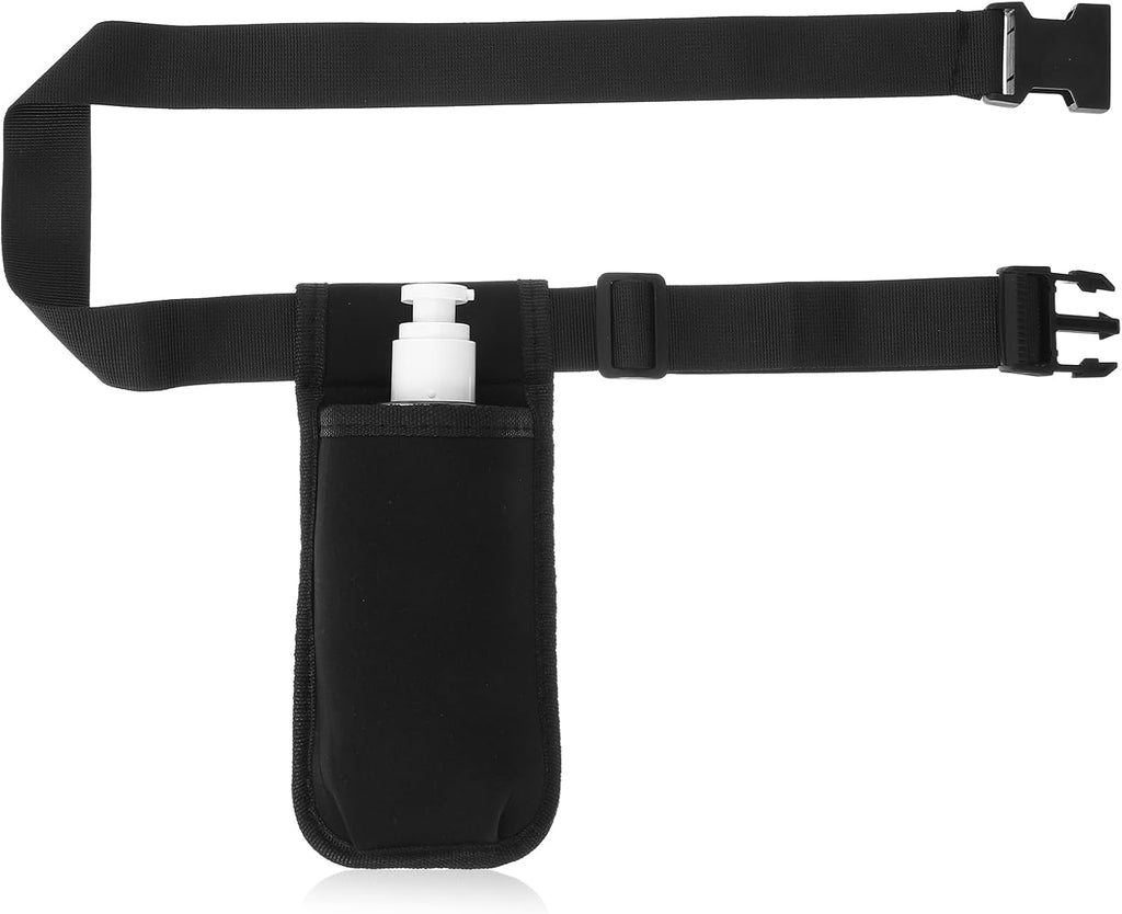 Massage Bottle Bag Professional Massage Waist Oil Case Adjustable Lotion Case Organizer Belt Comfortable Durable Therapist Essential Accessory (Black)
