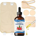 Tavio Castor Oil Pack, Celara Organic Cotton Castor Oil Pack Wrap Kit, Wellness Packs for Liver Support, Digestion Aid, Muscle Relaxation & Detox, Reusable & Comfortable