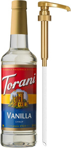 Torani Coffee Syrup, Vanilla Flavored Syrup for Drinks, Pump Included, 25.4 Fl Oz