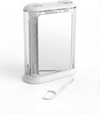 Automatic Dental Floss Dispenser with Side Mirror – Pop-Up Floss Pick Holder & Storage Box with 300 Refills – Portable Travel Flosser Case Organizer for Oral Care (White)