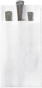 Hoffmaster 066033 Linen-Like Quickset Dinner Napkin, Unembossed, 1/8 Fold, 17" Length x 15" Width, White (Case of 300)