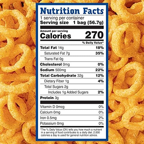 Andy Capp's Beer Battered Onion Rings Baked Oat and Corn Snacks, 2 oz. (Pack of 12)