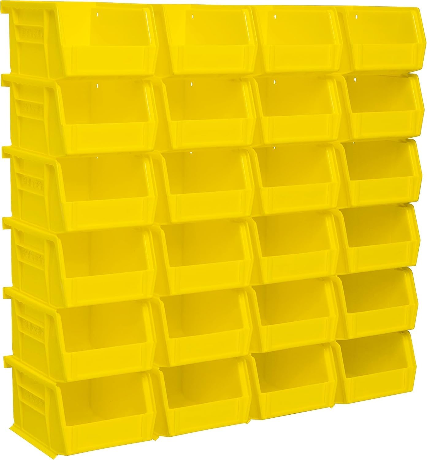 Akro-Mils 30210 AkroBins Plastic Storage Bins, Space-Saving Stackable Bins for Garage, Pantry, Craft Organization, 5" x 4" x 3", Yellow, 24-Pack