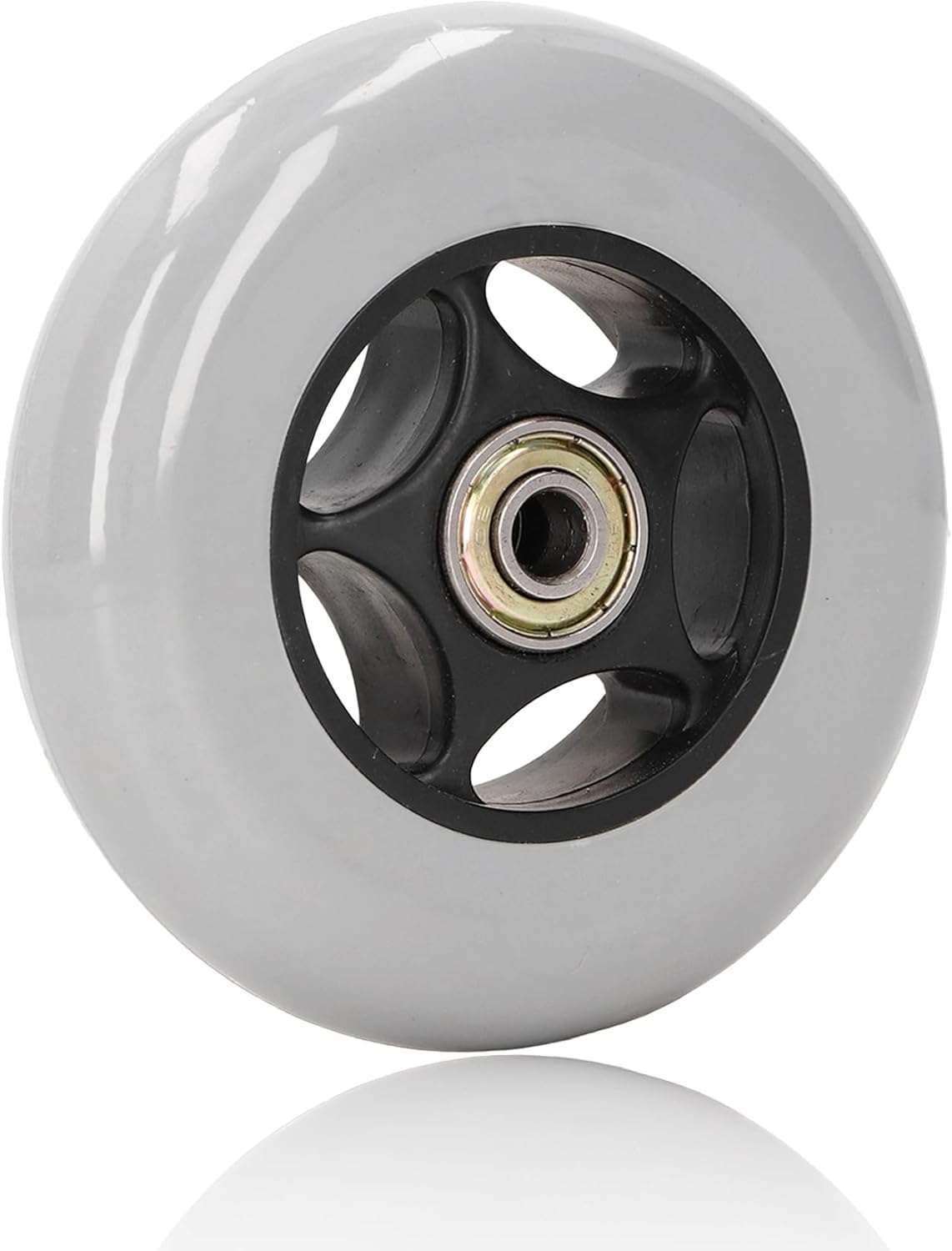 Wheelchair Wheel, 4in Outer Diameter Skidproof Low Noise Rubber Wheelchair Wheels Assembly, Walker Caster Replacement with Wheel Hub for Wheelchair, Walker, Rollator, Trolley