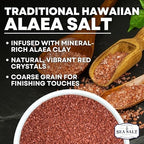 Alaea Red Salt Infused with Mineral-Rich Alaea Clay – Coarse Crystal Red Hawaiian Salt That Adds Color to Any Dish for Natural Finishing Use – 14 oz Bag