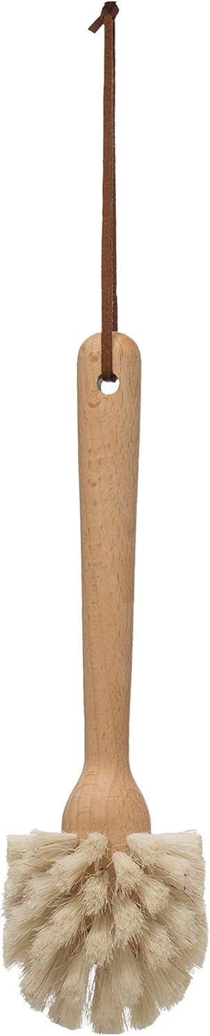 Beech Wood Dish Brush with Leather Strap