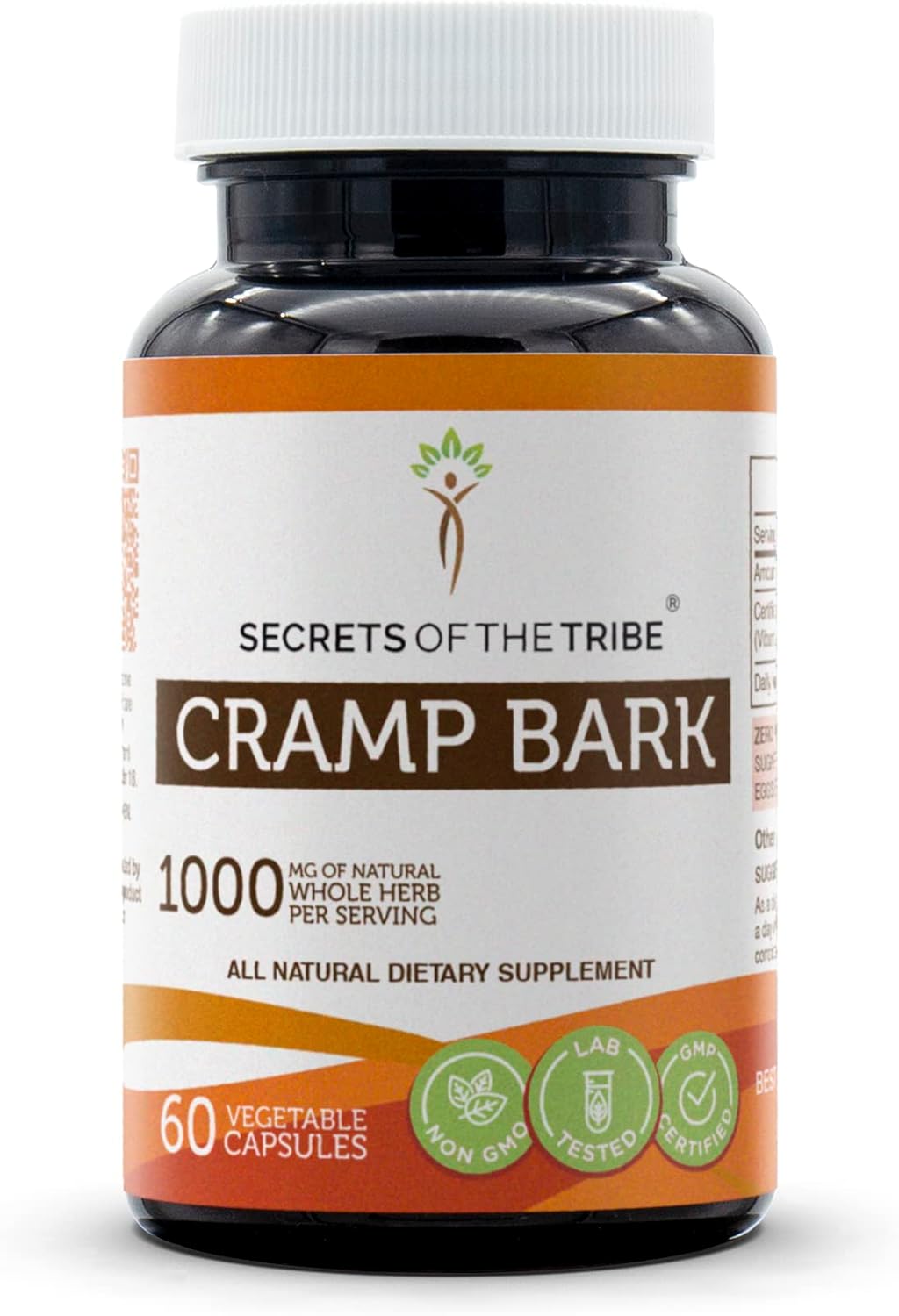 Secrets of the Tribe Cramp Bark 60 Capsules, Made with Vegetable Capsules and Cramp Bark (Viburnum Opulus) Dried Bark (60 Capsules)