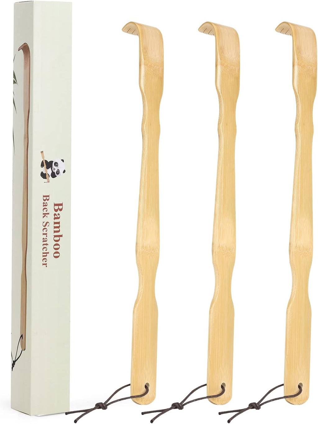 YIMICOO Wooden Bamboo Back Scratcher, 17 Inch Long Handle Back Scratchers for Adults Men Women, with Beautiful Gift Packaging (3 Pack)