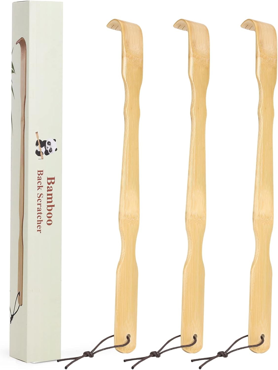 YIMICOO Wooden Bamboo Back Scratcher, 17 Inch Long Handle Back Scratchers for Adults Men Women, with Beautiful Gift Packaging (3 Pack)