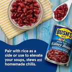 BUSH'S BEST 16 oz Canned Dark Red Kidney Beans, Source of Plant Based Protein and Fiber, Low Fat, Gluten Free, (Pack of 12)
