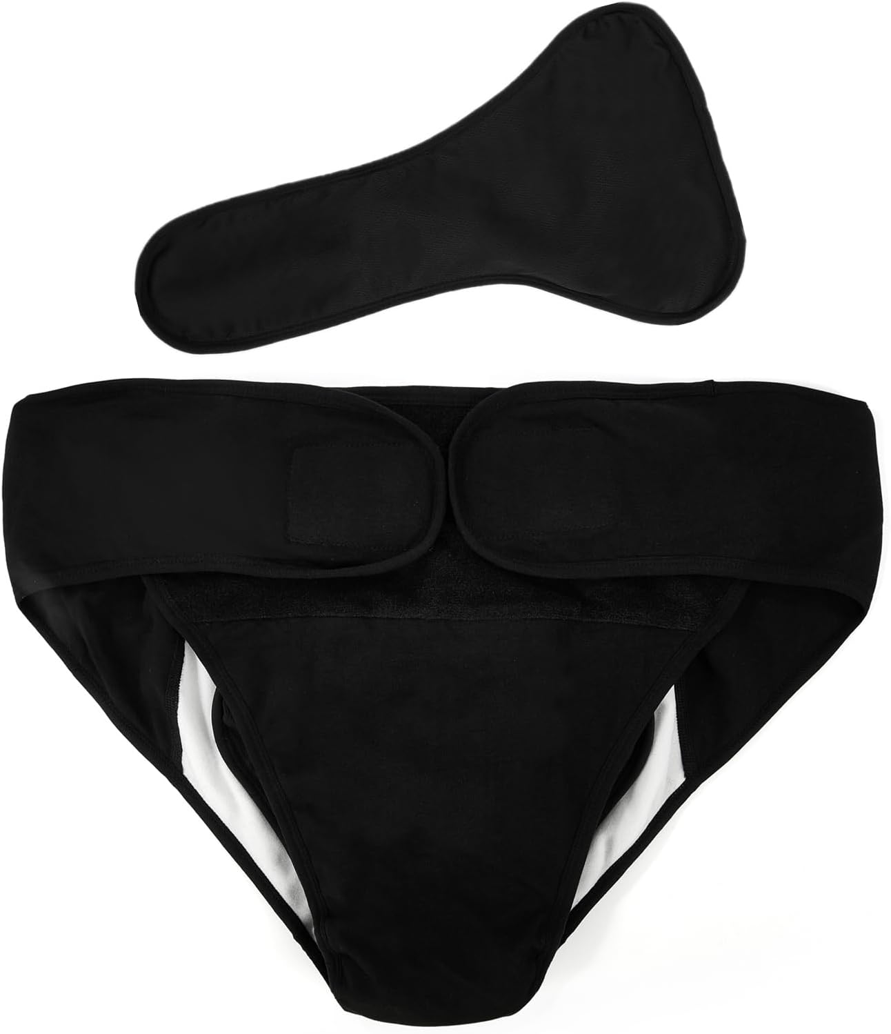 Adult Cloth Diaper Covers Waterproof, Adjustable Incontinence Plastic Pants with Absorbent Liner, Washable Rubber Diaper Underwear (Black, Large)