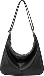 NIUEIMEE ZHOU Hobo Bags for Women Foldable Vegan Leather Shoulder Handbag Slouchy Tote Crossbody Purses