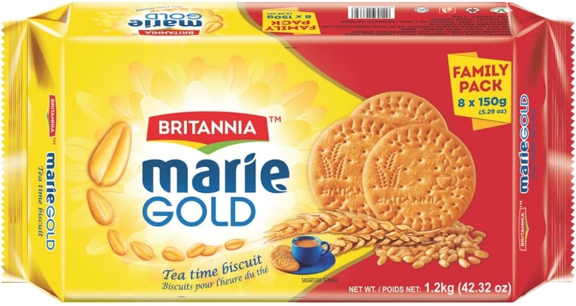 Britannia Marie Gold Cookies 21.16oz (600g) - Crispy Tea Time Snack - Delicious Grocery Cookies (Pack of 1)
