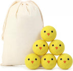 Jenaai 6 Pcs Wool Dryer Balls Bulk for Easter Laundry Basket Cute Organic XL Wool Dryer Laundry Balls Natural Soft Fabric Softener Anti Static Fabric Softener Alternative for Clothes(Easter Chick)