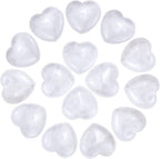 Marrywindix 15 Packs 0.8 Inch Healing Crystal Natural White Crystal Heart Love Carved Palm Worry Stone Chakra Reiki Balancing