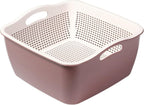 Kitchen Colander Drain Basin 2 in 1 Plastic Basket Strainer Bowl (purple), large