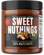 Sweet Nuthings Premium Chocolate Hazelnut Spread - 50% Hazelnuts - Palm Oil Free - Vegan - Small Batch Artisan - Dairy Free - Gluten Free - 8oz