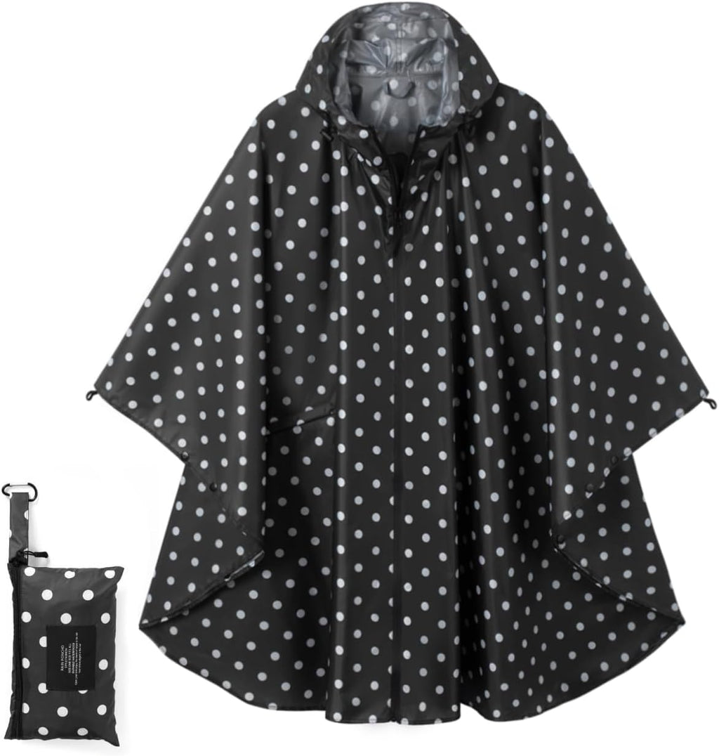 Fashion Hooded Rain Poncho Waterproof Raincoat Jacket with pocket for Women/Men/Adult