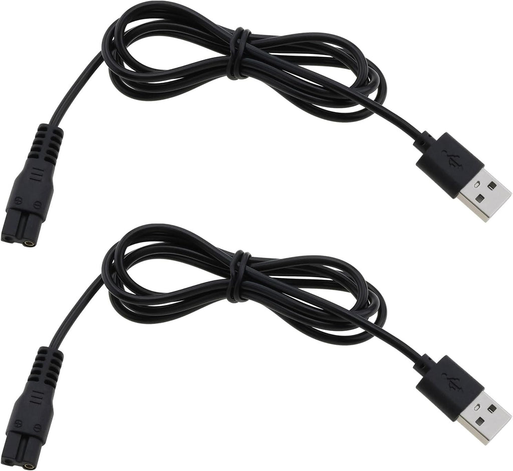 eMagTech 2Pcs 5V Shaver Trimmer USB Charger Cable Replacement Part Compatible with Brio Beardscape Hair Shaver Trimmer Power Cord and Other Shaving Tools