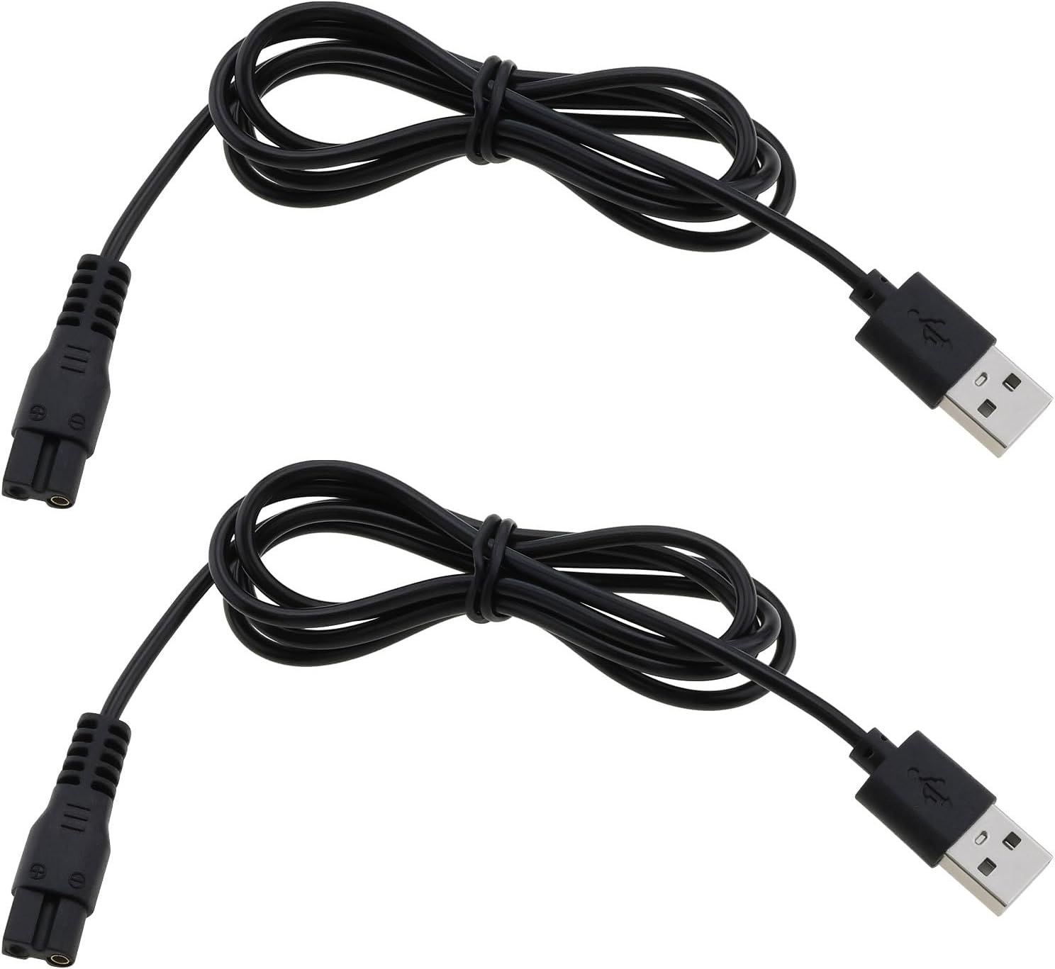 eMagTech 2Pcs 5V Shaver Trimmer USB Charger Cable Replacement Part Compatible with Brio Beardscape Hair Shaver Trimmer Power Cord and Other Shaving Tools