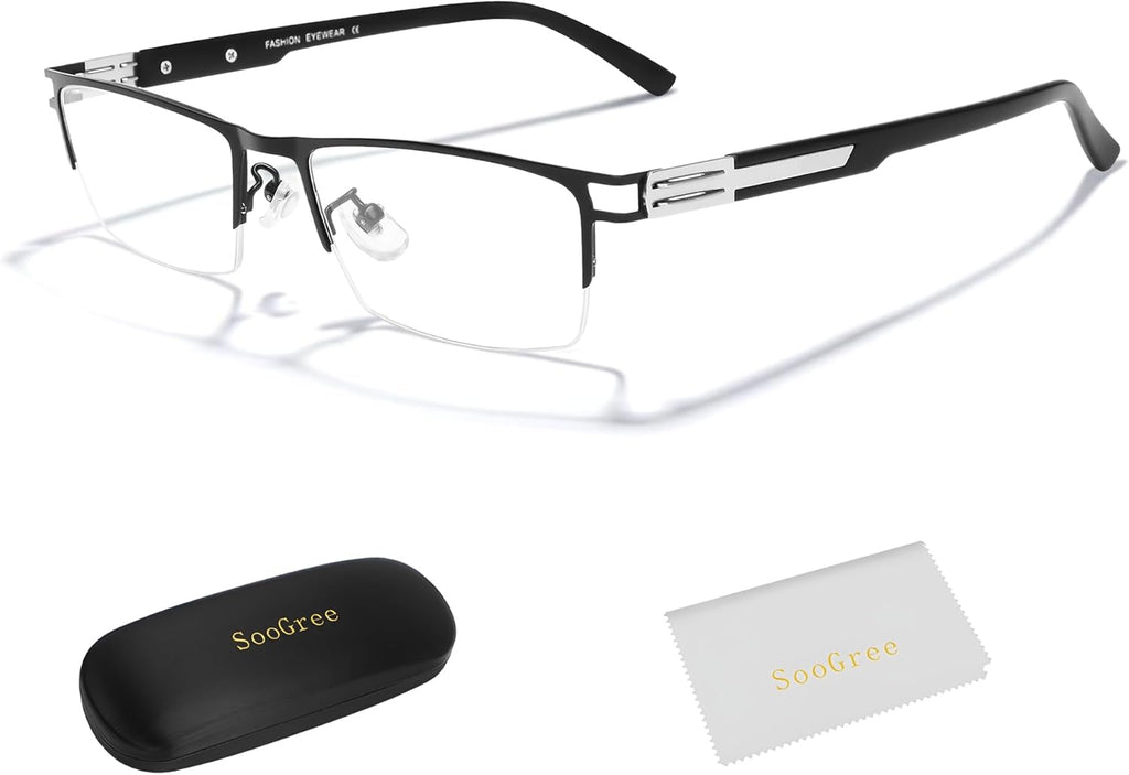 SooGree Blue Light Blocking Multifocus Progressive Reading Glasses Bifocal Far and Near Dual Purpose for Men Reading Glasses