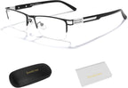 SooGree Blue Light Blocking Multifocus Progressive Reading Glasses Bifocal Far and Near Dual Purpose for Men Reading Glasses