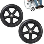 WORDFUN Solid Tires Front Wheel, Lightweight Casters, Front Castor Wheels, 2 Pcs, Replacement Wheels for Wheelchair Rollator, Wear-Resistant Wheel, Ball Bearings