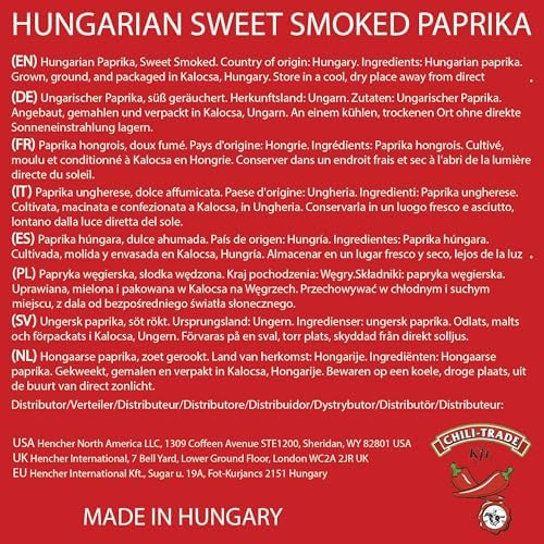 Hungarian Sweet Smoked Paprika (8.8oz/250g) Imported from Kalocsa, Hungary