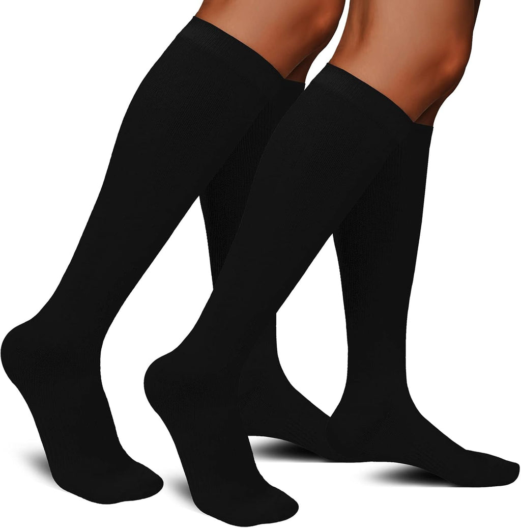 Medical Graduated Compression Socks for Men & Women 30-40 mmHg-2 Pack Extra Firm Support Knee High Circulation Socks