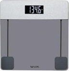 Taylor Digital Glass Bathroom Scale, Scale for Body Weight, Digital Weighing Machine for People, Tinted Glass and Brushed Stainless Steel Accents, 440 lb Capacity, Vanishing LED, Tinted, Clear