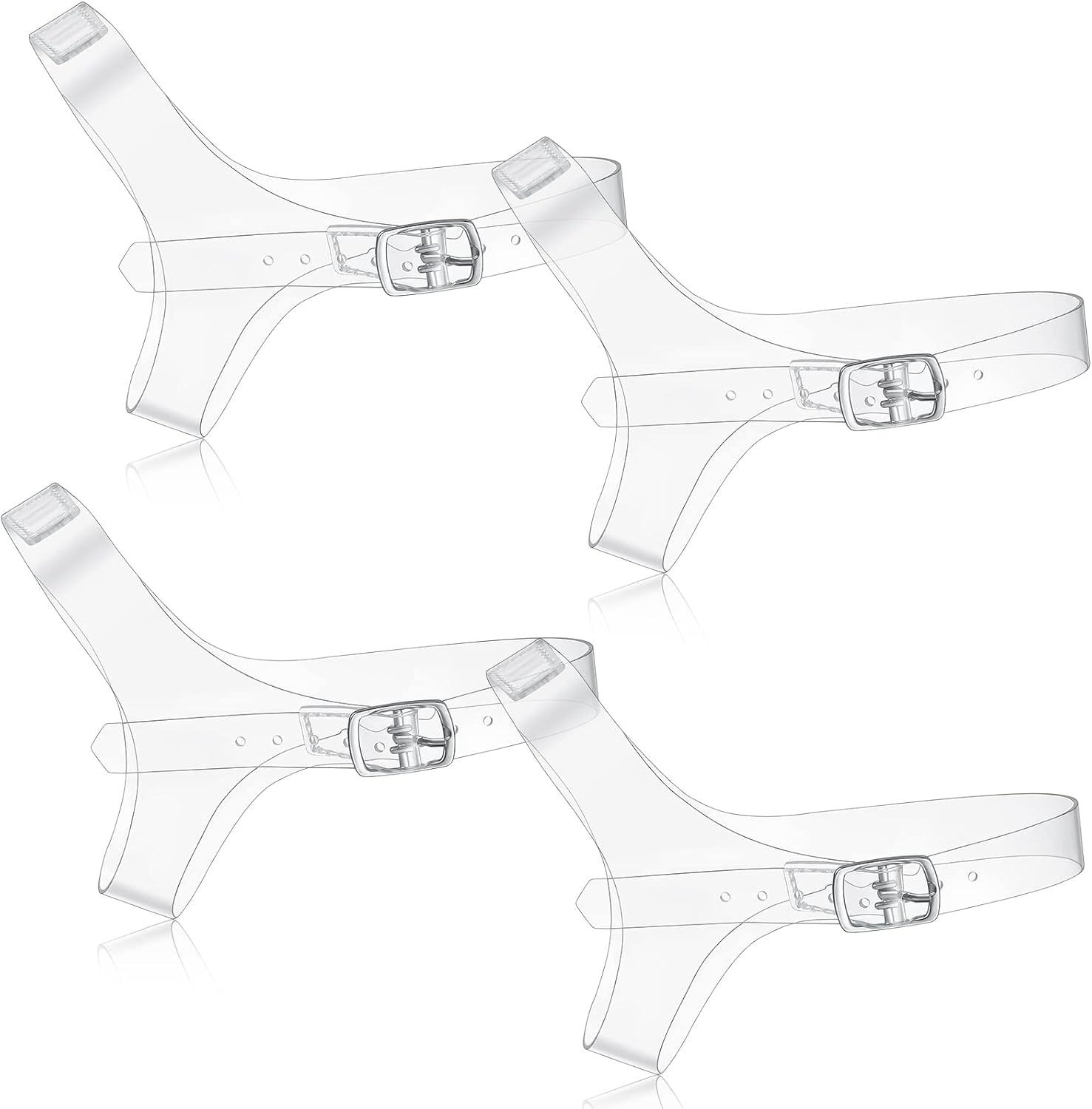 Xinnun 2 Pairs Shoe Straps for High Heels Clear Detachable Shoe Belt Ankle Strap Women Anti Loose Shoelace Accessories(Classic Style)