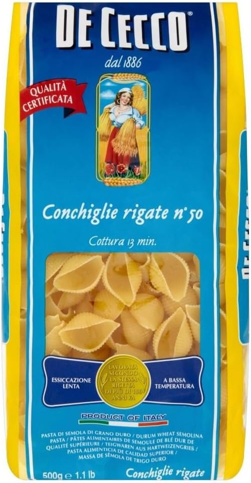 De Cecco Conchiglie Rigate (500g) - Pack of 2
