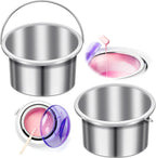 BBTO 1 Pcs Wax Pot Wax Melt Warmer Replacement Inner Pot Liner 14oz Metal Tin 4'' Portable Hair Removal Waxing Bowl Container for 500 ml Hair Removal Machine